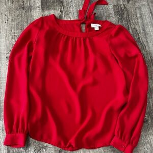 LOFT Scarlet Tie-Back Blouse